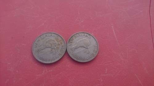 NEW ZEELAND ONE FLORIN COINS1964,65