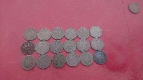 BIG DEUTSCHES REICH 10 PFENNIG COINS LOT1875,76,90,96,00,05,08,11,13,15,20