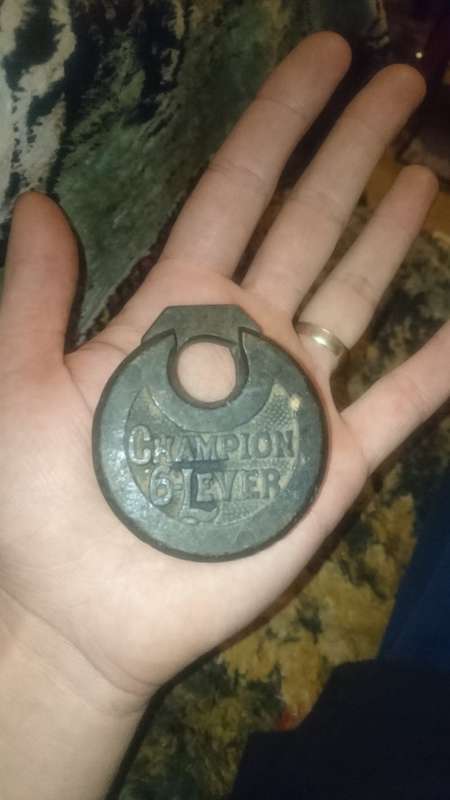 Rare CHAMPION 6 LEVER LOCK.SADLY NO KEY