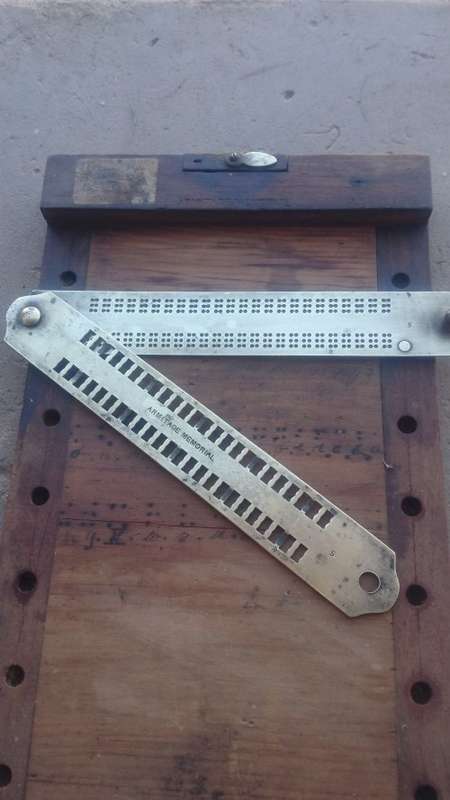 ANTIQUE c1900 Braille stencil / slate Thomas Armitage