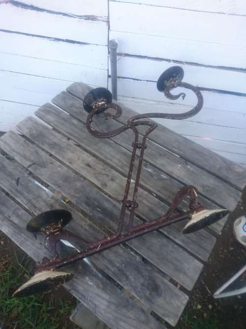 Antique rustic look candle holder
