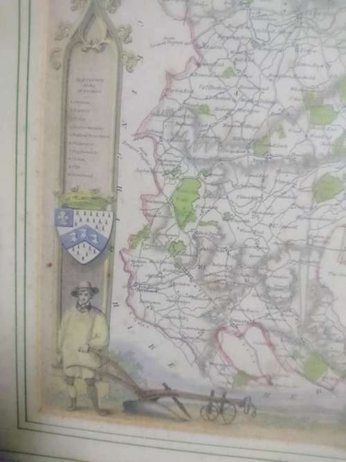 ORIGINAL MAP BY THOMAS MOULE ENGRAVED ON STEEL 1836 39cmx34cm