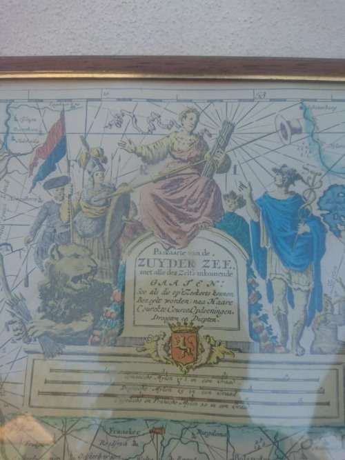Framed joannis van keulen map 65xm x 49cm