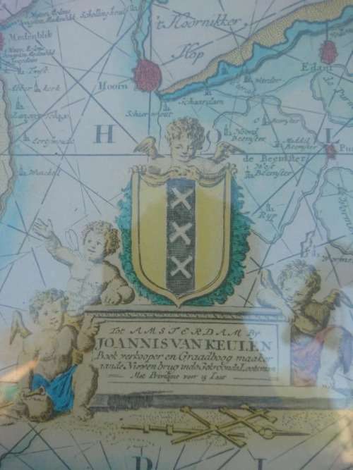 Framed joannis van keulen map 65xm x 49cm