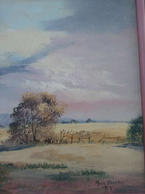 LOVELY ORIGINAL PAINTING BY WELL KNOW ARTIST MARIE RHEEDER 1987  44CM X 59CM WITHOUT FRAME