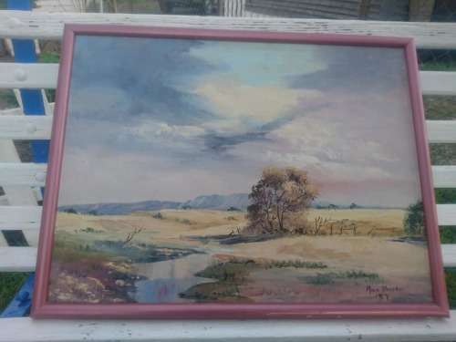 LOVELY ORIGINAL PAINTING BY WELL KNOW ARTIST MARIE RHEEDER 1987  44CM X 59CM WITHOUT FRAME