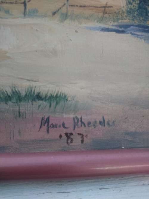 LOVELY ORIGINAL PAINTING BY WELL KNOW ARTIST MARIE RHEEDER 1987  44CM X 59CM WITHOUT FRAME