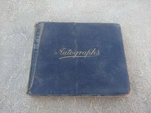 SWEET LITTLE AUTOGRAPH BOOK WITH POSTCARDS BELONGED TO JESSIE ELLIS 1920.COVER LOSE