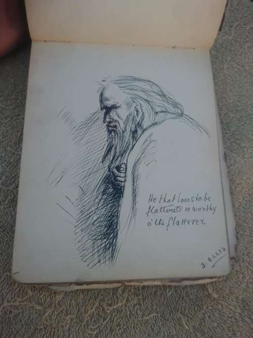 SWEET LITTLE AUTOGRAPH BOOK WITH POSTCARDS BELONGED TO JESSIE ELLIS 1920.COVER LOSE