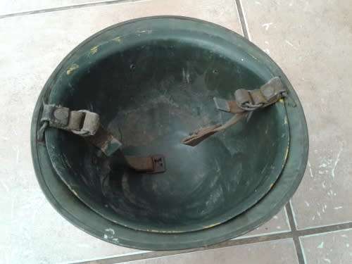 SADF/SANDF HELMET .STAFF SERGEANT AND OTHER INSIGNIA ATTACHED