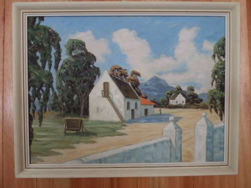 Oil on Board - Farmstead Scene - Frame size 52 cm x 67 cm by W. Pengelly.