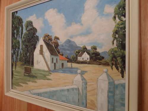Oil on Board - Farmstead Scene - Frame size 52 cm x 67 cm by W. Pengelly.