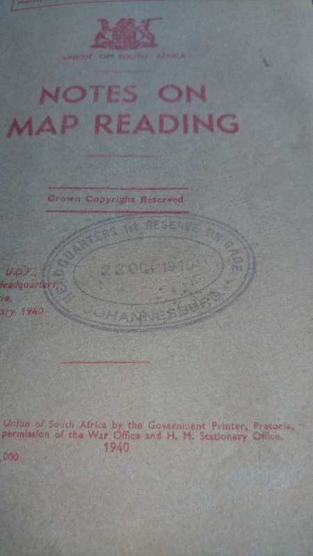 RARE 1940 WW2 BOOK ON `NOTES OF MAP READING`