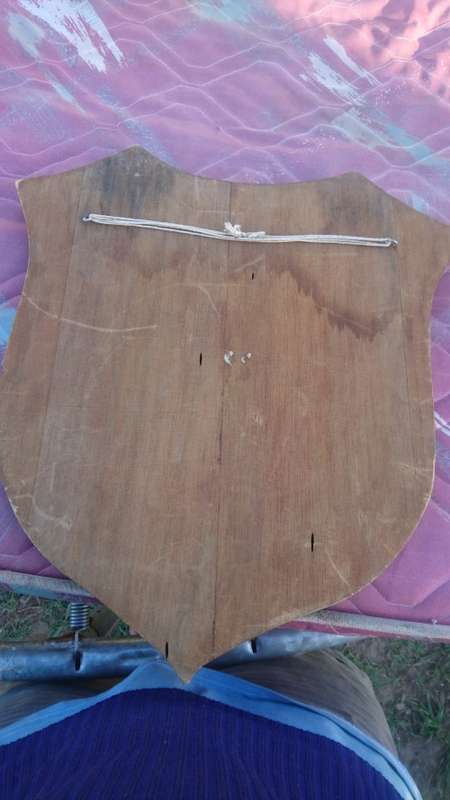 Huge carved in wood Joubert family crest 45cm tall