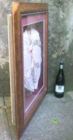 Antique CORSET, Framed behind Glass - LARGE 75cm x 68cm - 5.7kg