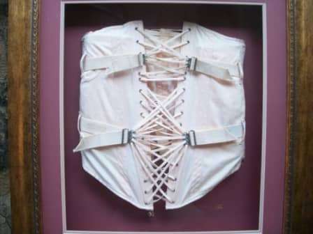 Antique CORSET, Framed behind Glass - LARGE 75cm x 68cm - 5.7kg