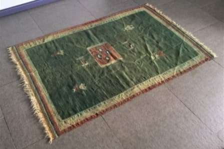 HAND-KNOTTED GREEN DHURRIE KELIM CARPET!! 1700mm - 1100mm