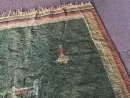 HAND-KNOTTED GREEN DHURRIE KELIM CARPET!! 1700mm - 1100mm