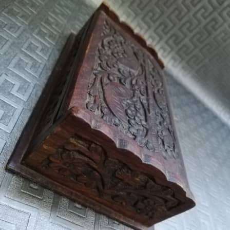Beautiful Highly detailed wooden hand carved box!!!!!