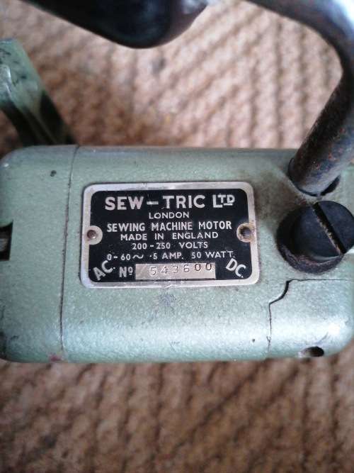 ANTIQUE SEW - TRIC LTD (LONDON) SEWING MACHINE MOTOR