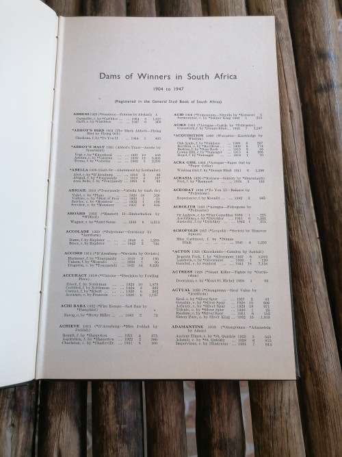 Dams of Winners in South Africa 1st August 1904 to 31st July 1947 - Kelley-Patterson, Mr. W