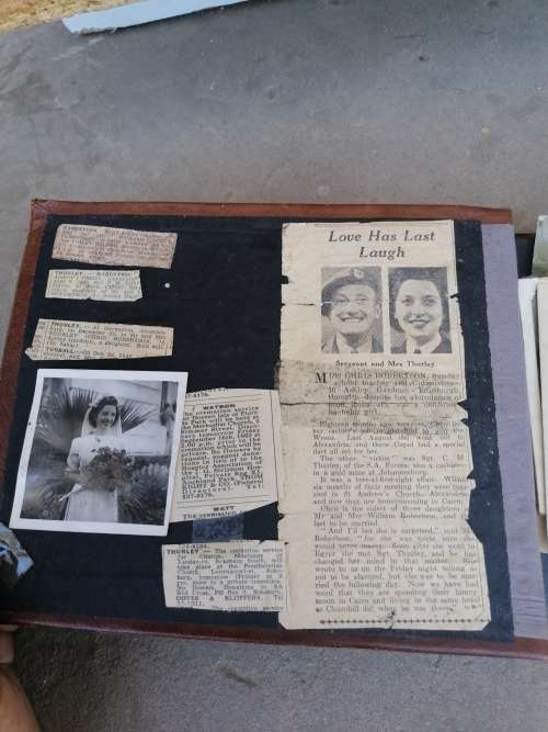 WW2 Egypt photo album of Sgt. Turley and Christine. G. Robertson With marriage photos