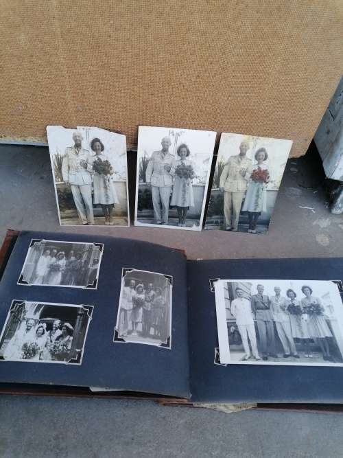 WW2 Egypt photo album of Sgt. Turley and Christine. G. Robertson With marriage photos
