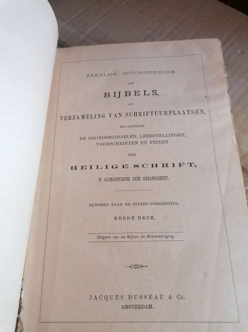 1893 zakelijk woordenboek bijbel. Not best condition