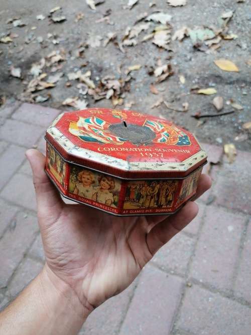Vintage King George VI Coronation Souvenir Tin by Rowntree