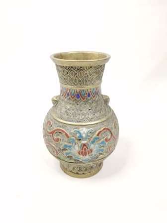 1920s Stunning Champleve enameling. High quality detailed solid brass vase!!!!