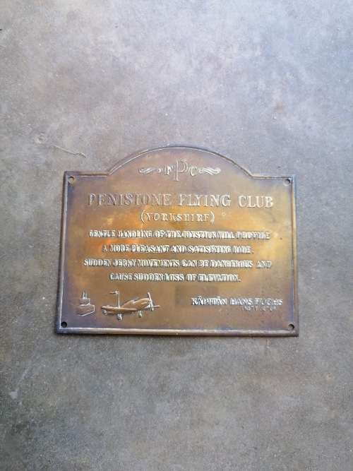 BRASS PLAQUE PENISTONE FLYING CLUB COLLECTABLE