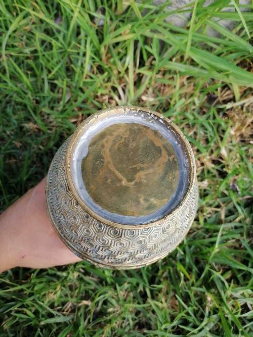 1920s Stunning Champleve enameling. High quality detailed solid brass vase!!!!