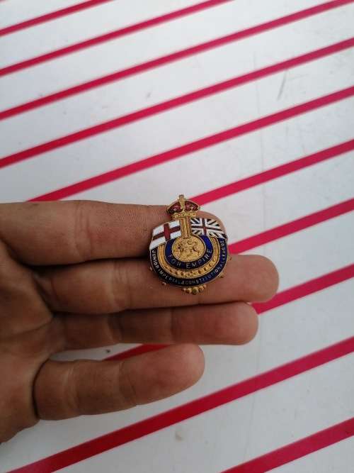 WWII LEWIS JUNIOR IMPERIAL and CONSTITUTIONAL LEAGUE FOR EMPIRE ENAMEL BADGE