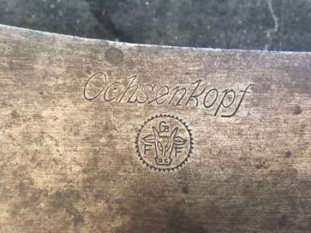 WOW !!! AMAZING VINTAGE HEAVY GERMAN `OCHSENKOPF` No18 MEAT CLEAVER - EXCELLENT CONDITION