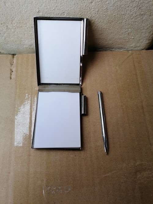 Cute metal note book with Pen. Needs ink