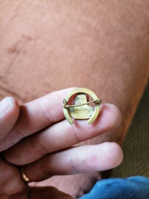 lucky horse shoe brooch