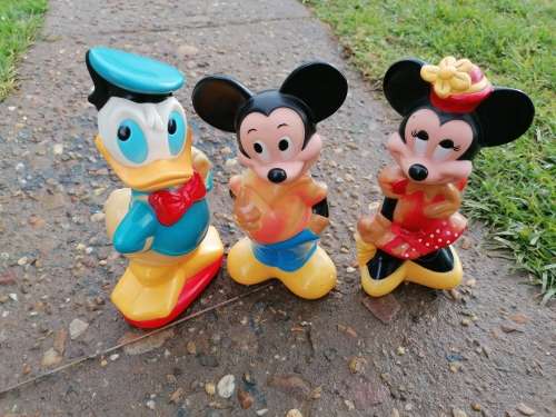 Rare and highly collectable Disney Bubble bath characters all 3 one lot 1960s-70s