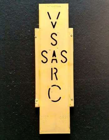 SAS / SAR SIDING METAL PLATE. 38 CM X 10 CM. ( S.A. RAILWAYS ) 1980s