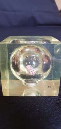 Vintage Small Dice In Square Block. Cute