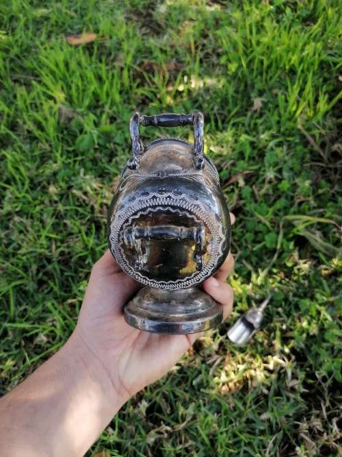 Vintage sugar scoop. Some denting