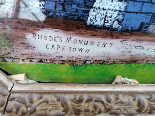 Rare find rhodes monument cape Town painting on glass