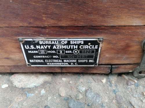 bureau of ships ww2 u.s navy azimuth circle mark 111 model 2 no 682.SOLD AS FOUND