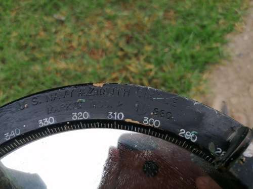 bureau of ships ww2 u.s navy azimuth circle mark 111 model 2 no 682.SOLD AS FOUND