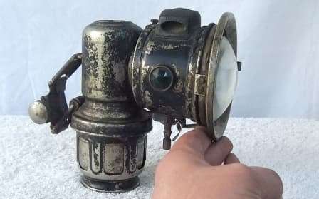 A RARE ANTIQUE CARBIDE BICYCLE LAMP , EARLY 1900`S