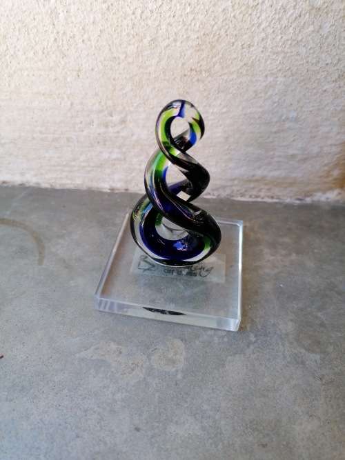 Small Art Glass Double Twist