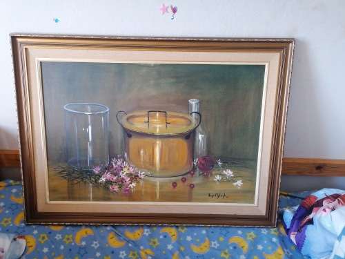 Large framed Hugo Myburgh 1989 painting