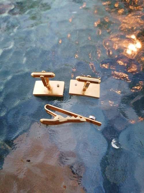 OHQUIST Sweden cufflinks and tie pin