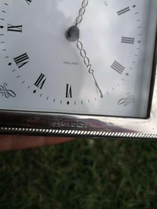 Y2K MILLENNIUM STERLING SILVER QUARTZ DESK CLOCK - PJ PANTON - BIRMINGHAM 2000 WORKING, BATTERY INCL