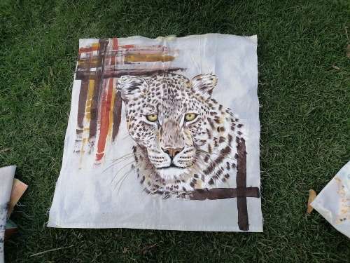 Unframed painting