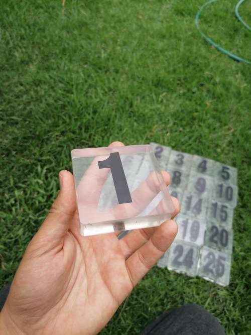 perspex table numbers 1-25